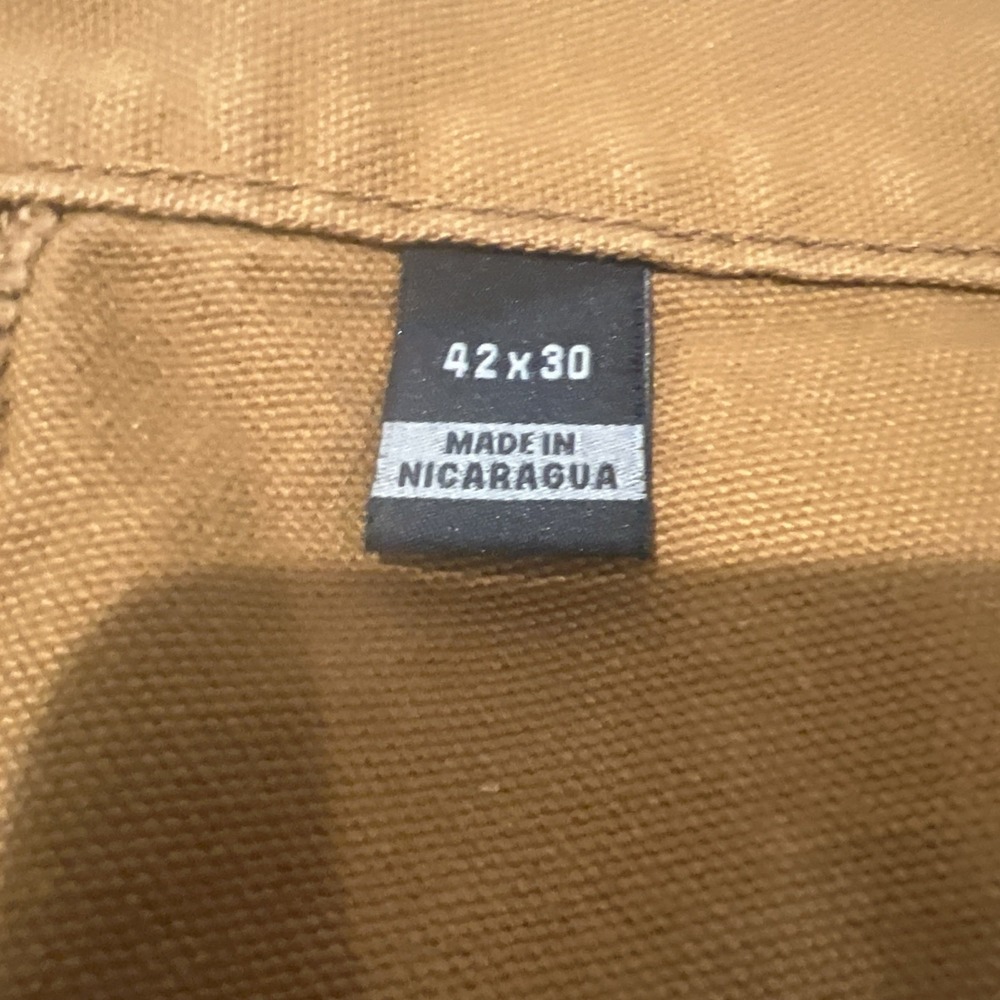 Carhartt Loose Fit Carpenter Pants Mens 42x30 Tan Utility Work Jeans Rugged - Picture 3 of 12